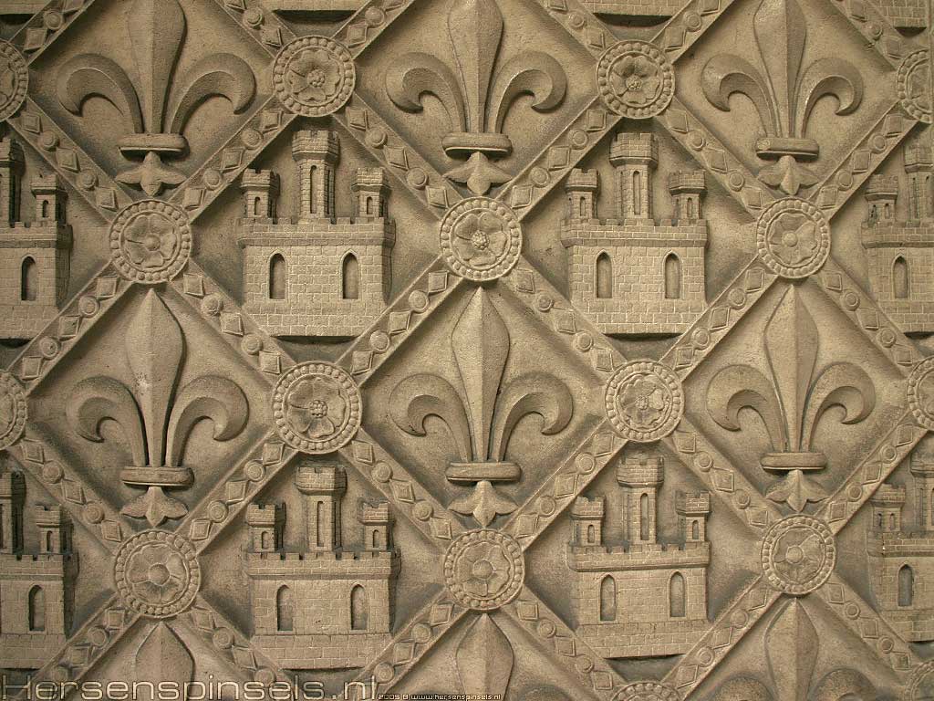Wallpaper: 'ste chapelle frans lelie' fleur de lis van steen ... Wallpaper steen